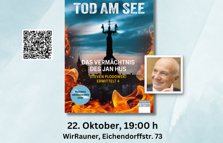 Plakat Lesung historischer Bodenseekrimi Konstanz - Tod am See von Paul Steinbeck