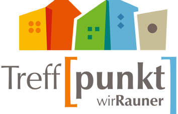 Fünf bunte stilisierte Figuren mit fensterartigen Punkten und grauem Schriftzug darunter